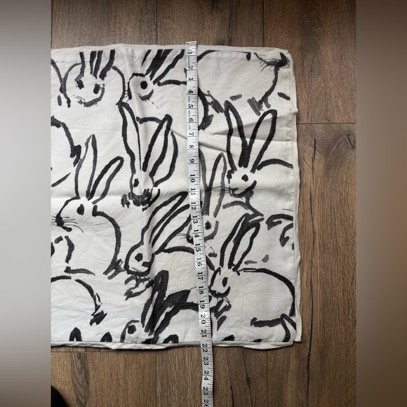 Linen Bunny Rabbit Throw Pillow Cover Sham Back White 22 inches Square Easter - Picture 10 of 10